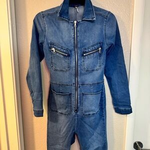 FP Movement by Free People Blue Denim Jumpsuit